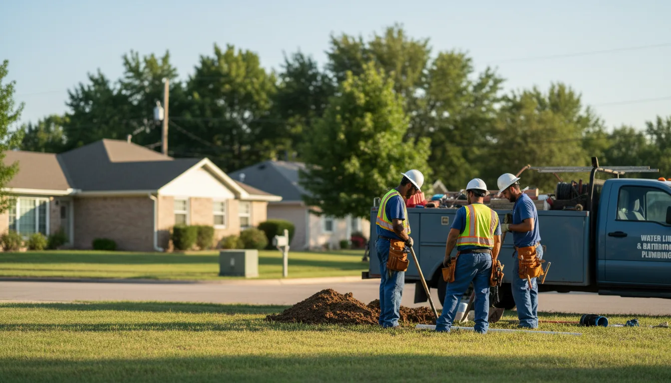 Residential water line and bathroom plumbing service in Berclair, TX